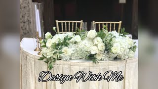 Design With Me  Long and Low Sweet Heart Table Arrangement  flower arrangement tutorial [upl. by Drabeck]