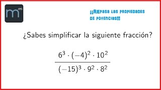 Simplificación de fracciones con potencias Secundaria [upl. by Assirehs]