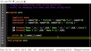 Advanced Fortran Programming  002  String Operations [upl. by Perle]