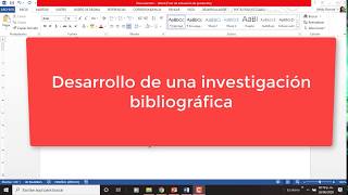 Como hacer un desarrollo de investigación bibliográfica [upl. by Nnaeitak644]