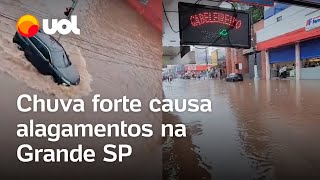 Chuva em SP Tempestade causa alagamentos e transtornos na Grande SP veja vídeos [upl. by Idet]