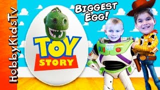 Giant TOY STORY Surprise Eggs with HobbyKidsTV [upl. by Atoiganap456]