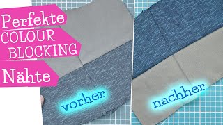 Perfekte Nahtübergänge bei Colour Blocking  Teilungsnähte die genau aufeinander treffen  mommymade [upl. by Elleinwad]