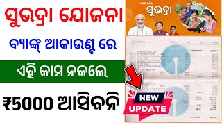 ସୁଭଦ୍ରା ଯୋଜନା ବଡ଼ ଅପଡେଟ  subhadra yojana 1st installment  subhadra yojana money transfer [upl. by Nuriel]