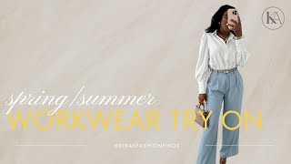 Spring WorkWear Try on haul  Kiras Fashion Finds [upl. by Jopa257]