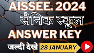 Sainik School Answer Key 28 January 2024 Exam aissee2024 sainik school entrance exam 2024 [upl. by Joacimah]