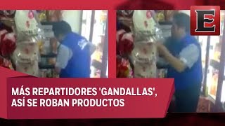 Difunden más videos de repartidores robando mercancía [upl. by Ojibbob18]