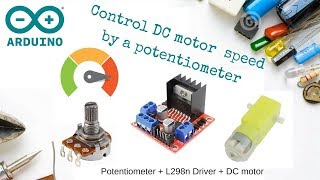 Control DC motor speed using potentiometer  L298n driver  Arduino [upl. by Jangro122]