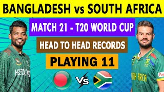 Bangladesh vs South Africa  BAN vs SA  T20 World Cup 2024  Playing 11  Head to Head Record [upl. by Drandell]