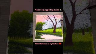 Cherry Forest Painting shorts painting satisfying art trending video [upl. by Zink]