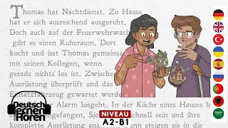 604 Deutsch lernen mit Geschichten  Deutsch lernen durch Hören  A2B1  Learn German with stories [upl. by Sucam570]