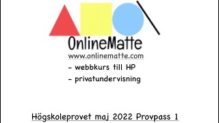 Högskoleprovet maj 2022 Provpass 1 Uppgift 18 [upl. by Noxaj]