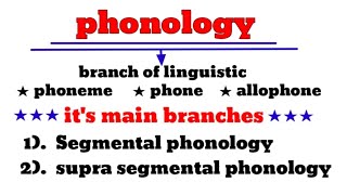 what is phonology  phonology and its branches  what is phoneme phone allophone lnmu [upl. by Komara]