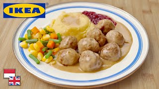 Resep BAKSO SAPI ALA IKEA Lengkap Dengan Saus Gravy amp Mashed Potato Swedish Meatballs [upl. by Anerat]