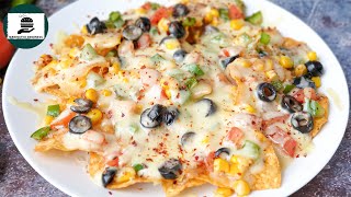 1 Minute Loaded Cheesy Nachos Recipe  Easy Vegetable Nachos by Marinated Goodness [upl. by Bebe]