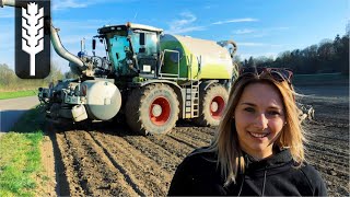 ALINAS LANDLEBEN  Girlpower  Gülle fahren  Claas Xerion  John Deere [upl. by Mirak]