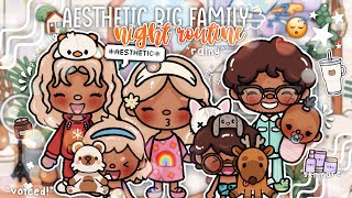 AESTHETIC Big family night routine in canada 😴💖🏡  VOICED 📢  Toca Boca Roleplay [upl. by Tesil]