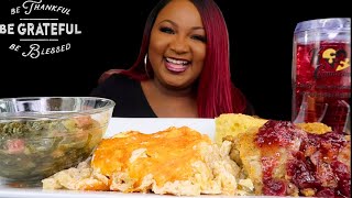 HAPPY THANKSGIVING  SOUL FOOD MUKBANG  MAC AND CHEESE  COLLARDS GREENS [upl. by Harvey]