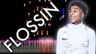 NBA Youngboy amp Internet Money  Flossin PIANO TUTORIAL  Instrumental  Sheet Music  Karaoke [upl. by Kinsman]