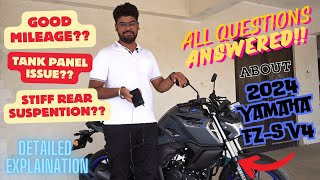 Answering All Questions About 2024 Yamaha FZS V4  All Good and Bad of FZS V4 covered [upl. by Philbo]