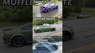 Dodge Charger SRT Hellcat 62L V8 Carven RSeries Vs Flowmaster Outlaw Vs Muffler Delete [upl. by Rickard]