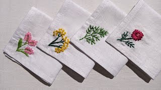 VERY EASY HANDKERCHIEF HAND EMBROIDERY FOR BEGINNERS [upl. by Licht]