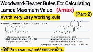 Woodward Fieser Rules For Calculating Lamda Maximum ValueOrganic Chemistry UV SpectroscopyPart2 [upl. by Rida62]