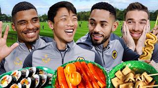 Wolves Players try Korean Street Food for the first time Ft Hwang Hee Chan [upl. by Virgin278]