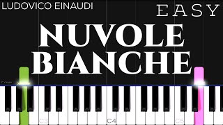 Ludovico Einaudi  Nuvole Bianche  EASY Piano Tutorial [upl. by Gerri764]