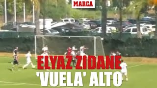 Elyaz Zidane vuela alto su poderío aéreo causa sensación en Valdebebas I MARCA [upl. by Dnomaj]