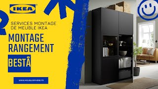 Montage meuble Besta Ikea avec avec portes vitrées SINDVIK [upl. by Maxie]