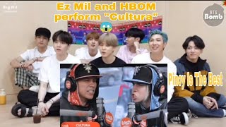 BTS REACTION TO  Ez Mil and HBOM Perform quotCulturaquot LIVE on the Wish USA Bus [upl. by Ahseit]