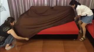 How to install universal sofa cover on L shaped sofa [upl. by Llydnek851]