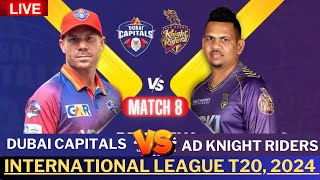 ILT20 Live  Dubai Capitals vs Abu Dhabi Knight Riders 8th Match  DC Vs ADKR Live Match Today live [upl. by Bindman]