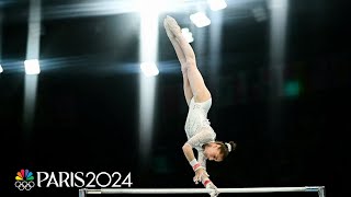 Kaylia Nemour wows with EXTRAORDINARY showing on bars wins first gold for Algeria  Paris Olympics [upl. by Refitsirhc]