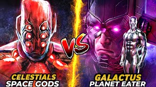 Celestials Vs Galactus  Who is More Powerful   Arishem Vs Galactus  HINDI [upl. by Hillari]