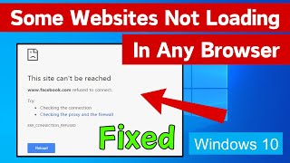 Some Websites Not Opening In Any Browser Issue Windows 10  Some Websites Not Loading Problem Fix [upl. by Iphigenia]