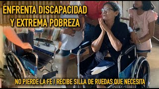 Ancianita con discapacidad recibe silla de ruedas que necesitaba  enfrenta la extrema pobreza [upl. by Diandre]