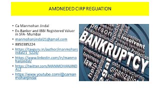 AMENDED CIRP REGULATION [upl. by Lynnell]