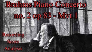 Brahms Piano Concerto no 2 Op 83  A recording of the 1st mvt with reduced score and analysis [upl. by Carol-Jean]