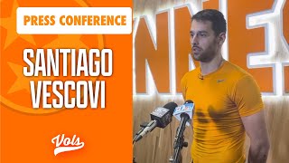 Tennessee guard Santiago Vescovi talks before the Vols face South Carolina [upl. by Nali483]