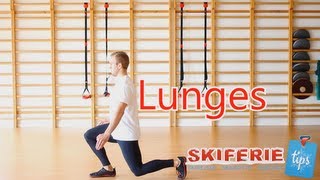 Skitræning  Øvelser til skiferie  3 af 7  Lunges  Skiferietipsdk [upl. by Haiel770]