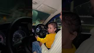 Cute baby driving car😁 shortsfeed ytshorts funny cute rider [upl. by Quartet]