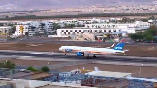 LLET Eilat airport B757300 landing [upl. by Ingamar987]