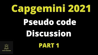 capgemini pseudocode questions and answers 2021  capgemini pseudocode preparation  Part 1 [upl. by Dulci]