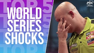 Top 5 World Series of Darts Shocks [upl. by Eca]