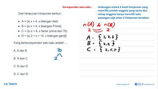 Dari himpunanhimpunan berikut  A  x l x 4 x bilangan Asli B  x l x 4 x bilanga [upl. by Labinnah]