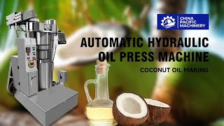 Cold Pressed Coconut OilCoconut Oil ExpellerAutomatic Hydraulic Oil Press MachineOil Extractor [upl. by Noside]