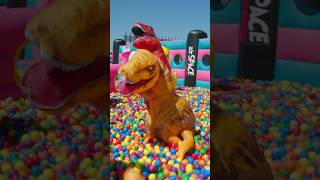 Dinosaurs IN A BALL PIT 🦖🔴🔵🟣 blippi shorts [upl. by Bowne]