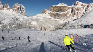 Canazei Belvedere ski area Val di Fassa Dolomiti Italy Sellaronda [upl. by Hembree328]